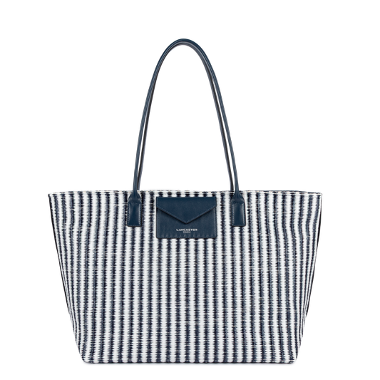 sac cabas épaule - kba marinière osier #couleur_bleu