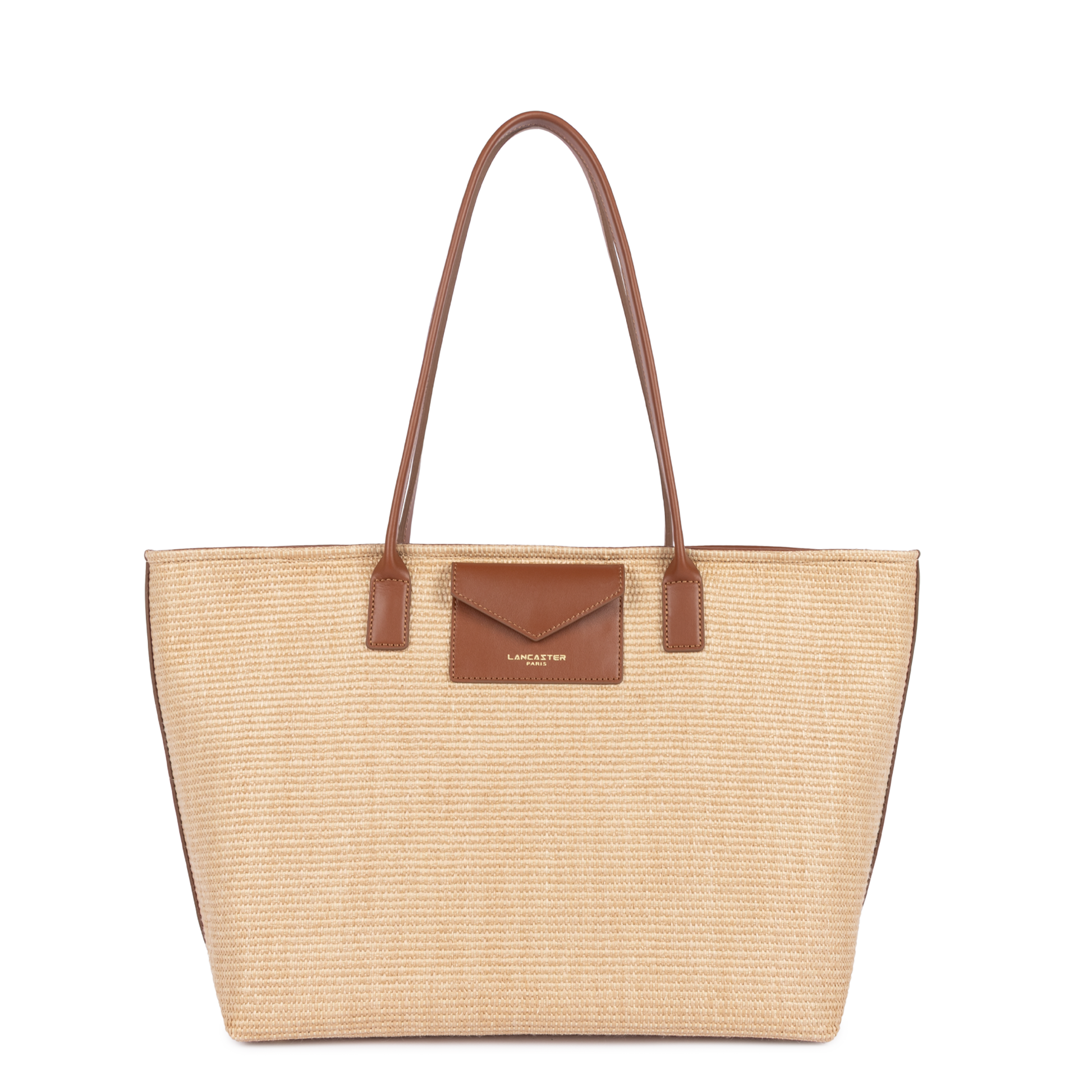 sac cabas épaule - kba marinière osier #couleur_cognac