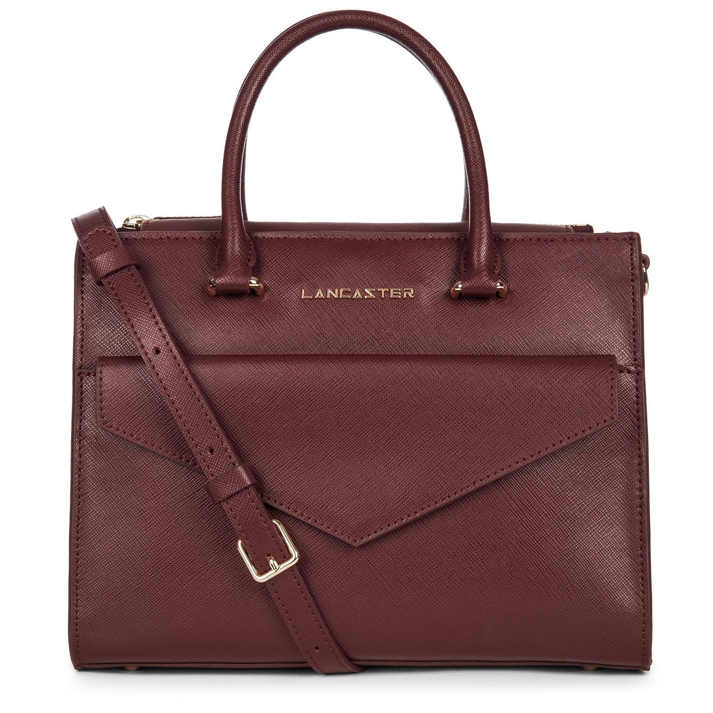 sac à main - saffiano signature #couleur_bordeaux