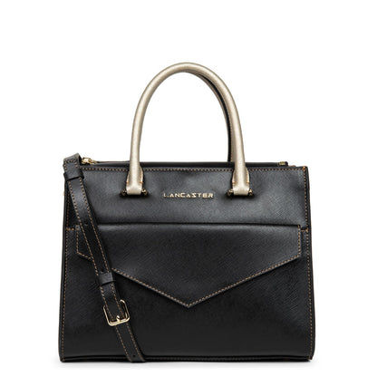 sac à main - saffiano signature #couleur_noir-camel-or-ple