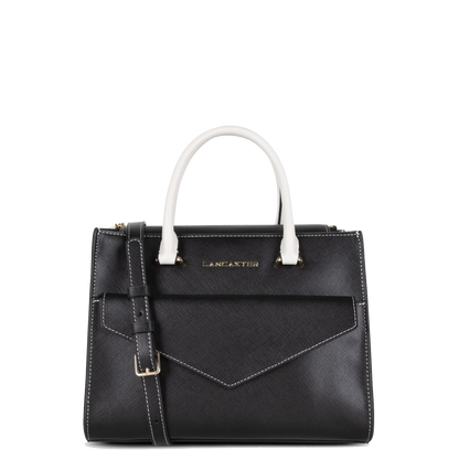 sac à main - saffiano signature #couleur_noir-or-ple-ivoire