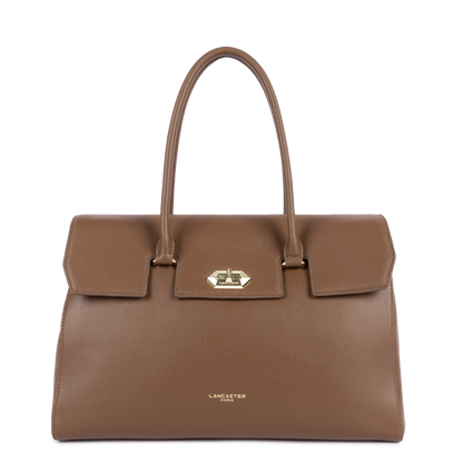 très grand sac cabas épaule - milano cosmos #couleur_chtaigne