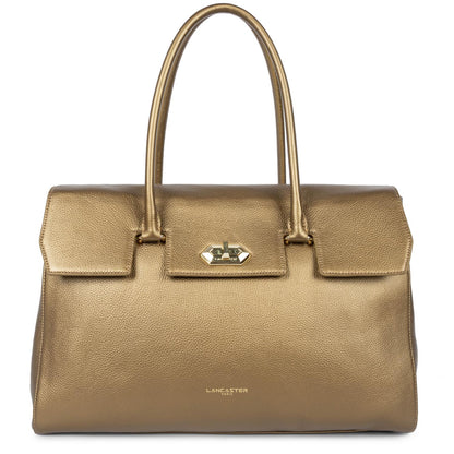 très grand sac cabas épaule - foulonné milano #couleur_gold-antic