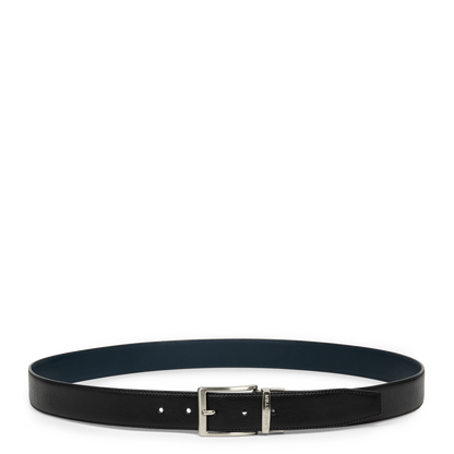ceinture - ceinture cuir lisse homme #couleur_noir-bleu