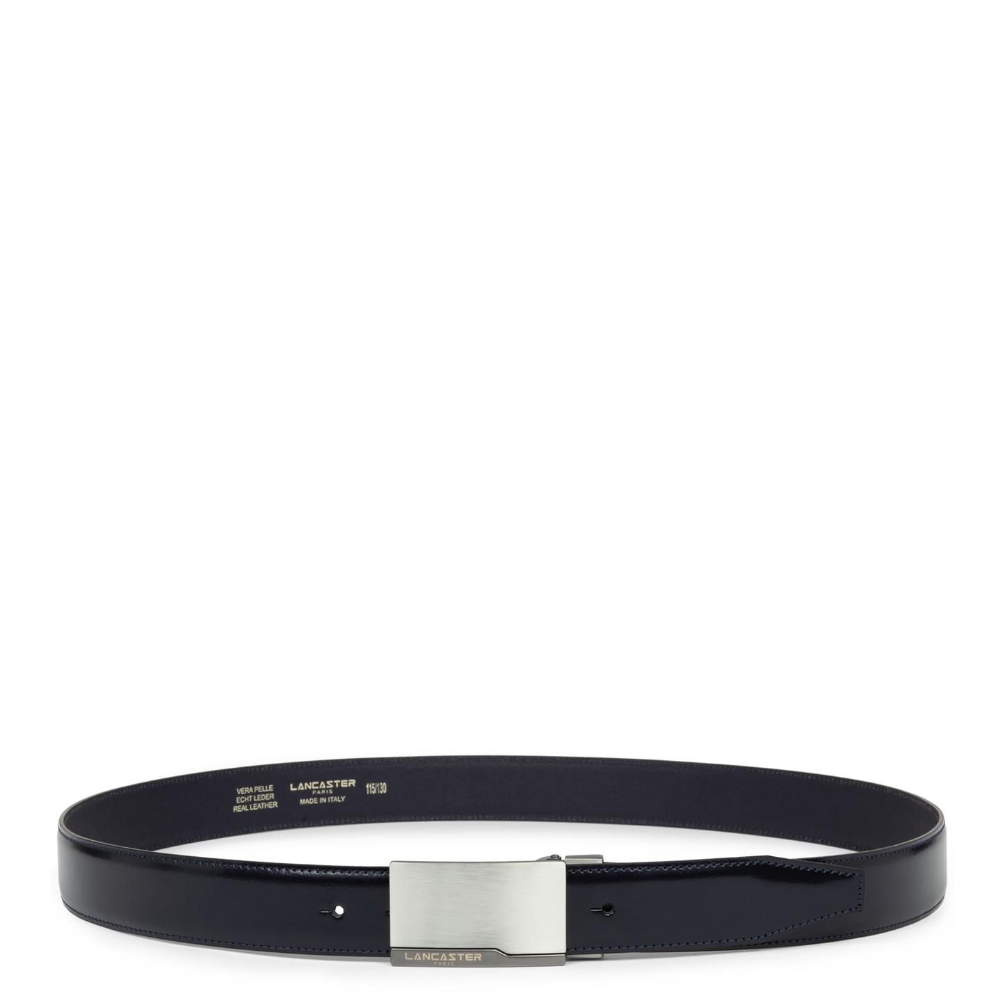 Ceinture - Ceinture Cuir Lisse Homme #couleur_bleu-fonc