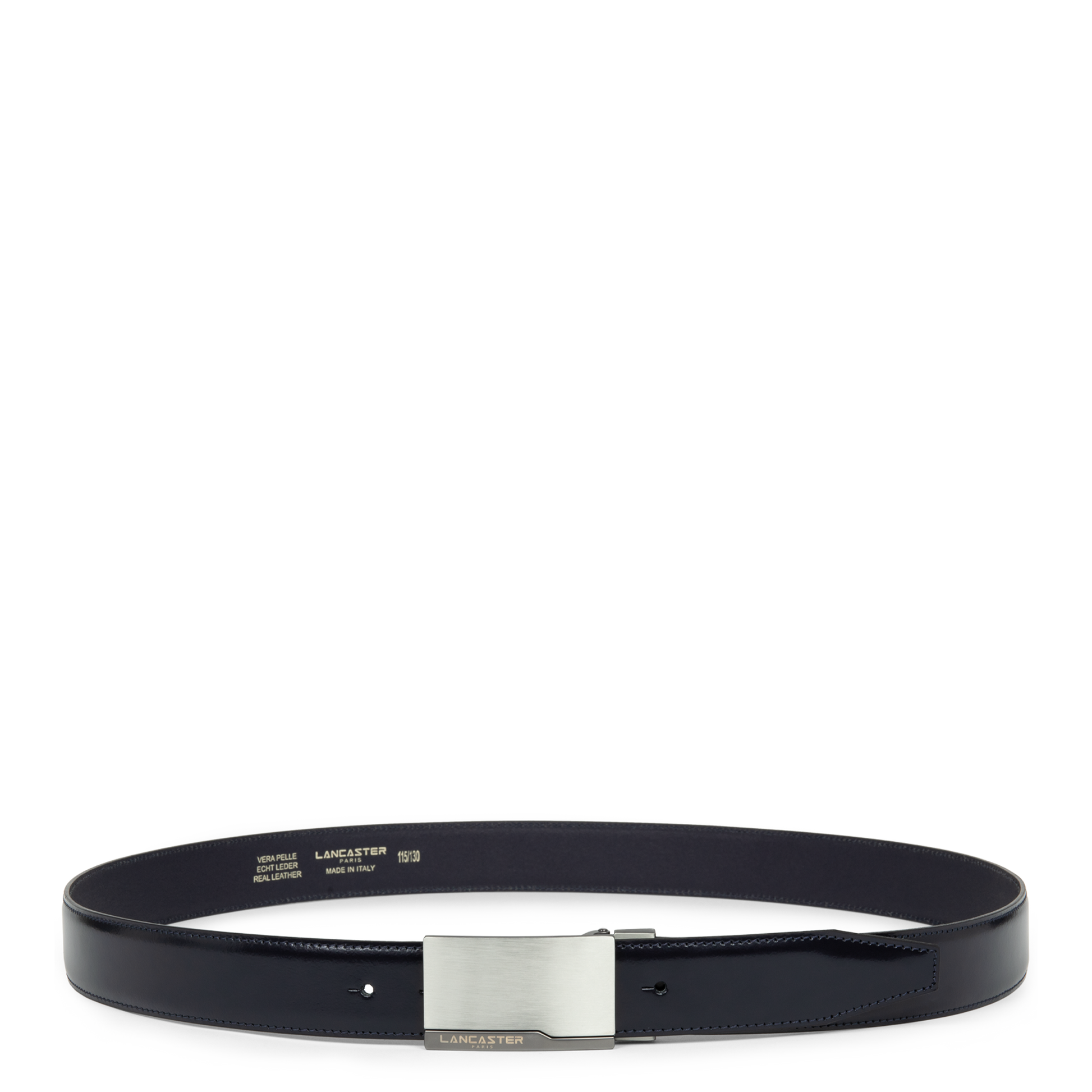 Ceinture - Ceinture Cuir Lisse Homme #couleur_bleu-fonc