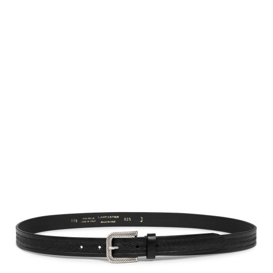 ceinture - ceinture cuir végétal femme #couleur_noir