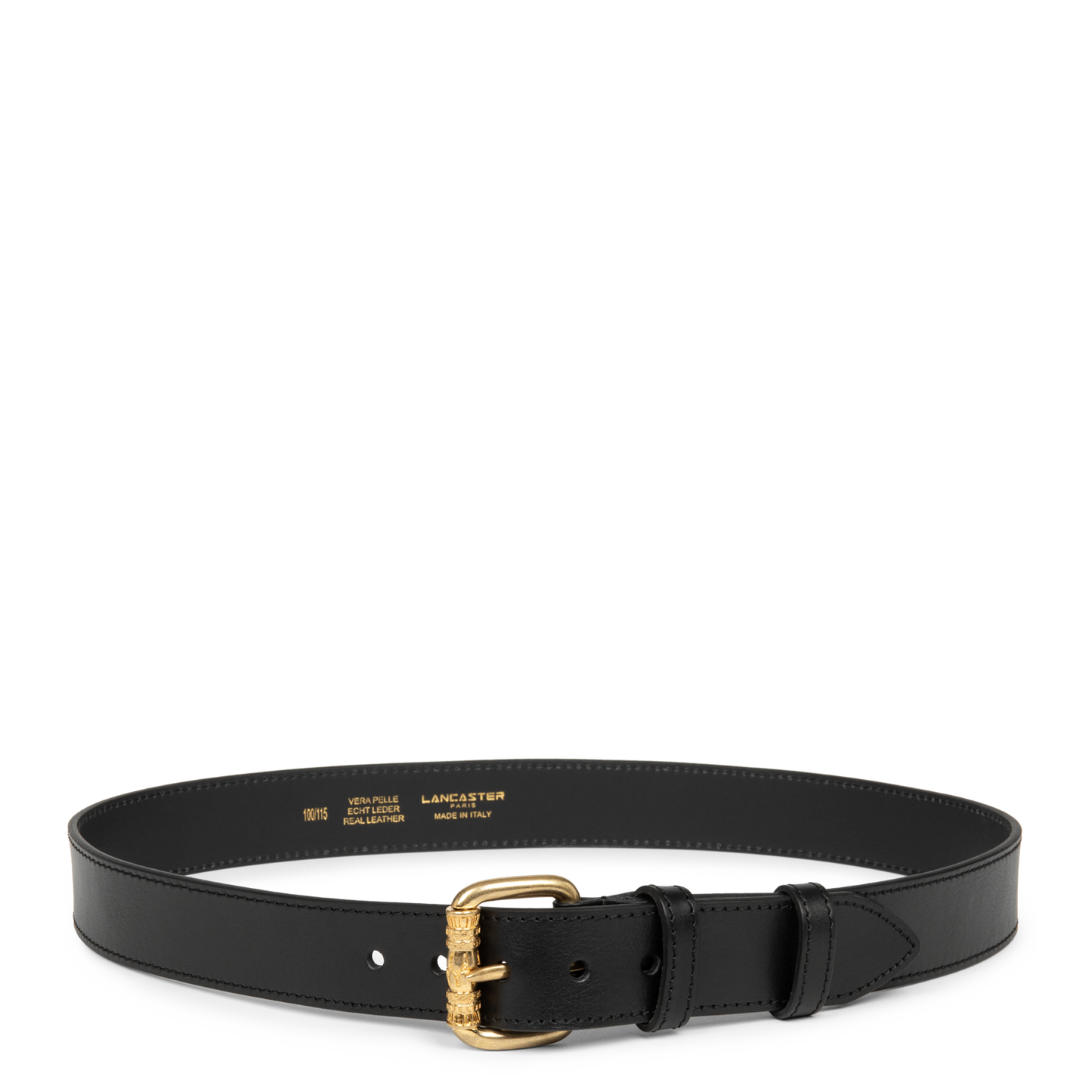 Ceinture - Ceinture Cuir Lisse Femme #couleur_noir